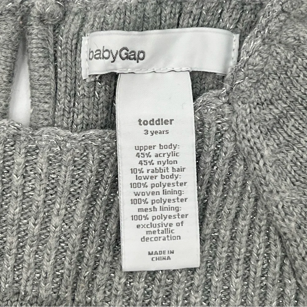 Baby Gap Gray Sweater Dress Girls Size 3T
